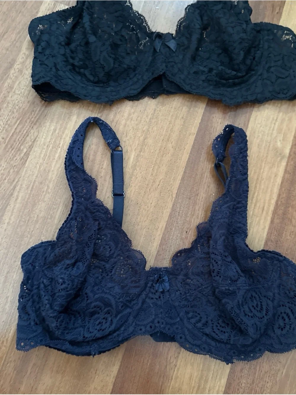 Lace Underwire Bra - Black & Navy Blue